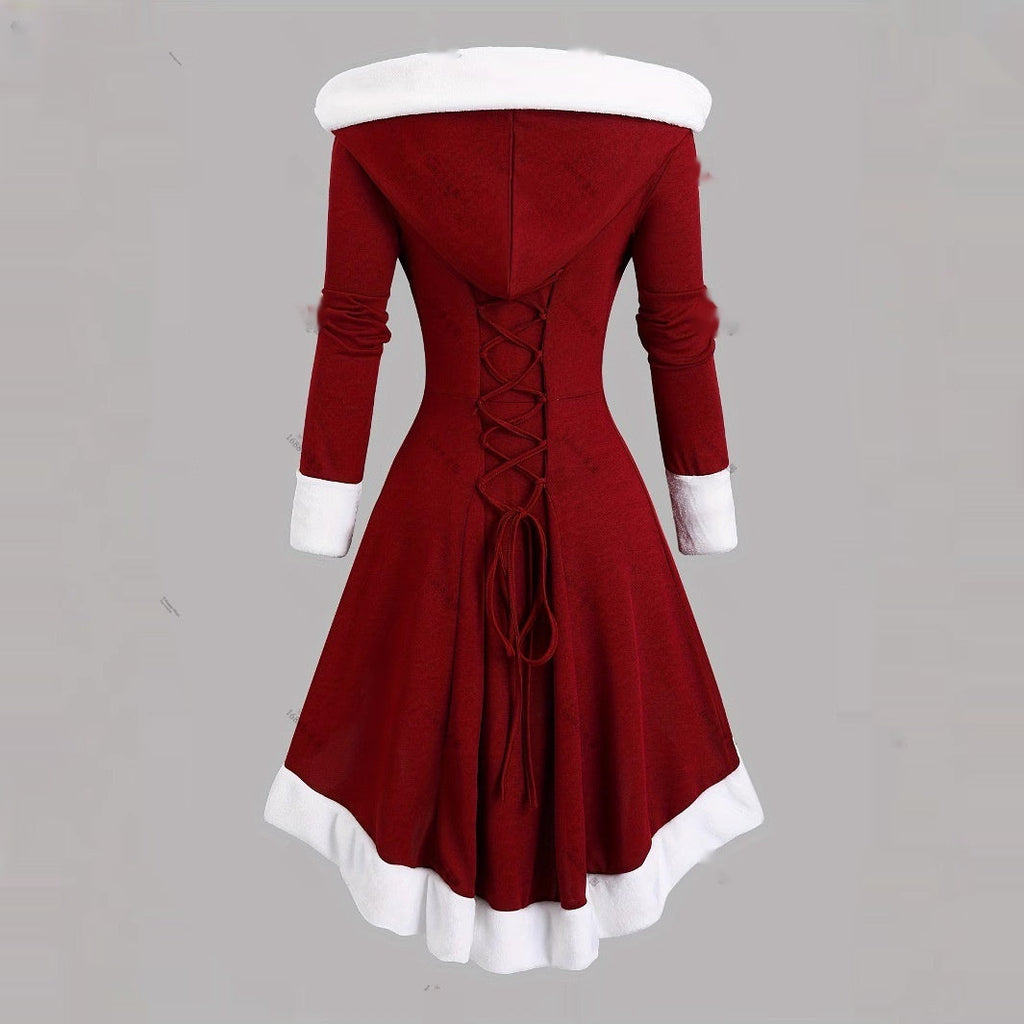 Christmas Collection Women's Retro Long Hooded Dress
