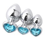 Heart Metal Anal Plug Set - Training Kit