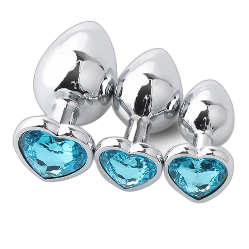 Heart Metal Anal Plug Set - Training Kit