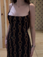 Sexy Backless Printed Maxi Dress