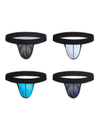 4 Pack Men's Single Pouch Ice Silk Sexy Thong