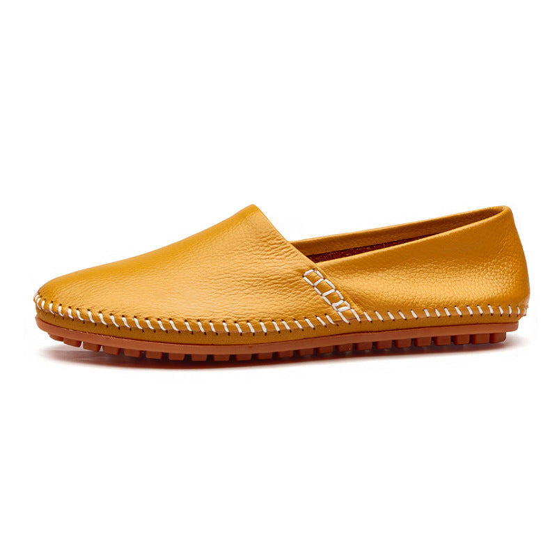 Summer First Layer Cowhide Casual Driving Shoes