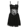 Spring New Women's Solid-Color Sexy Lace-Patchwork Slip Dress