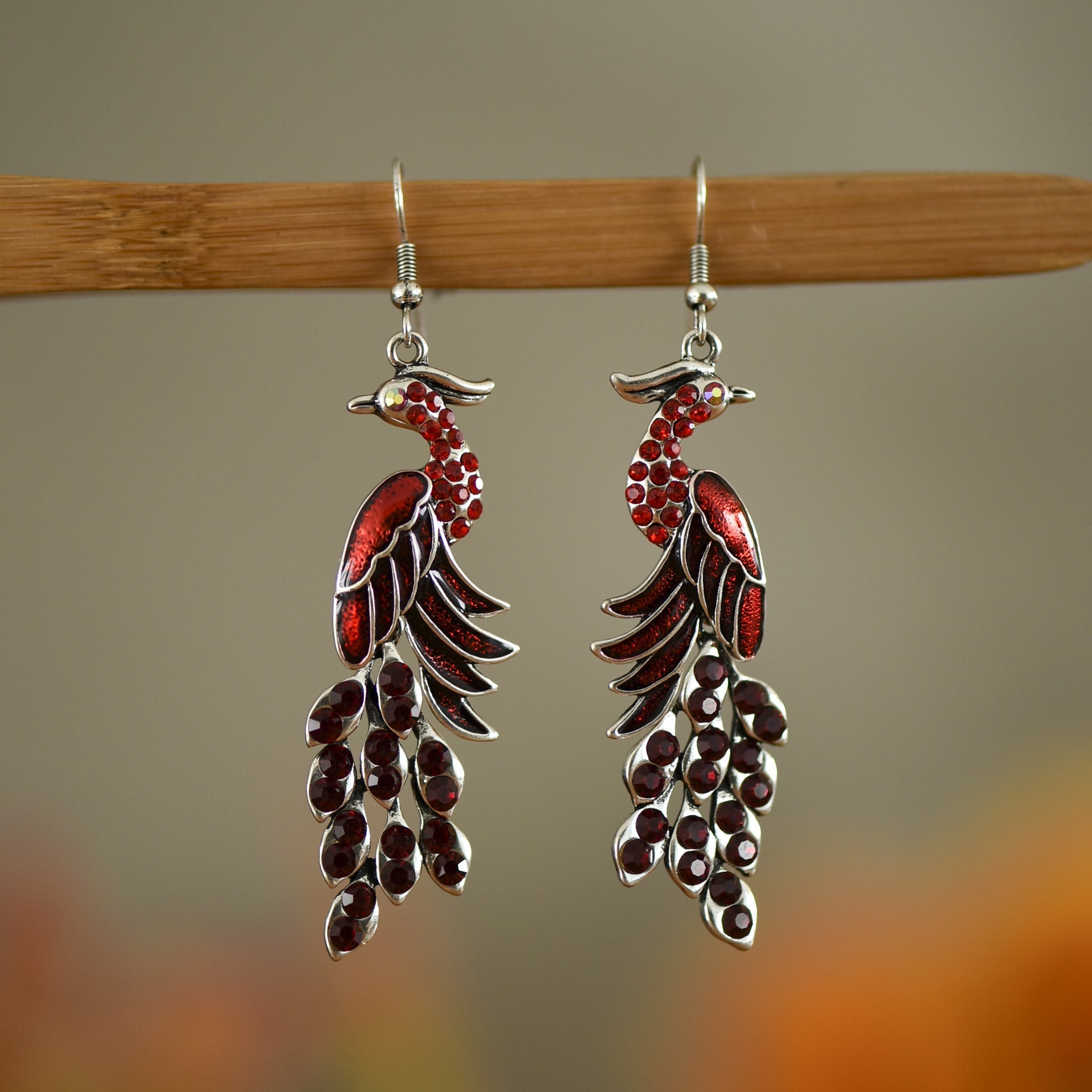 Peacock Boho Drop Earrings | Alloy Bird Ethnic Style Jewellery