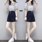 Women's Fashion Casual Short-sleeve Top And Pants Set