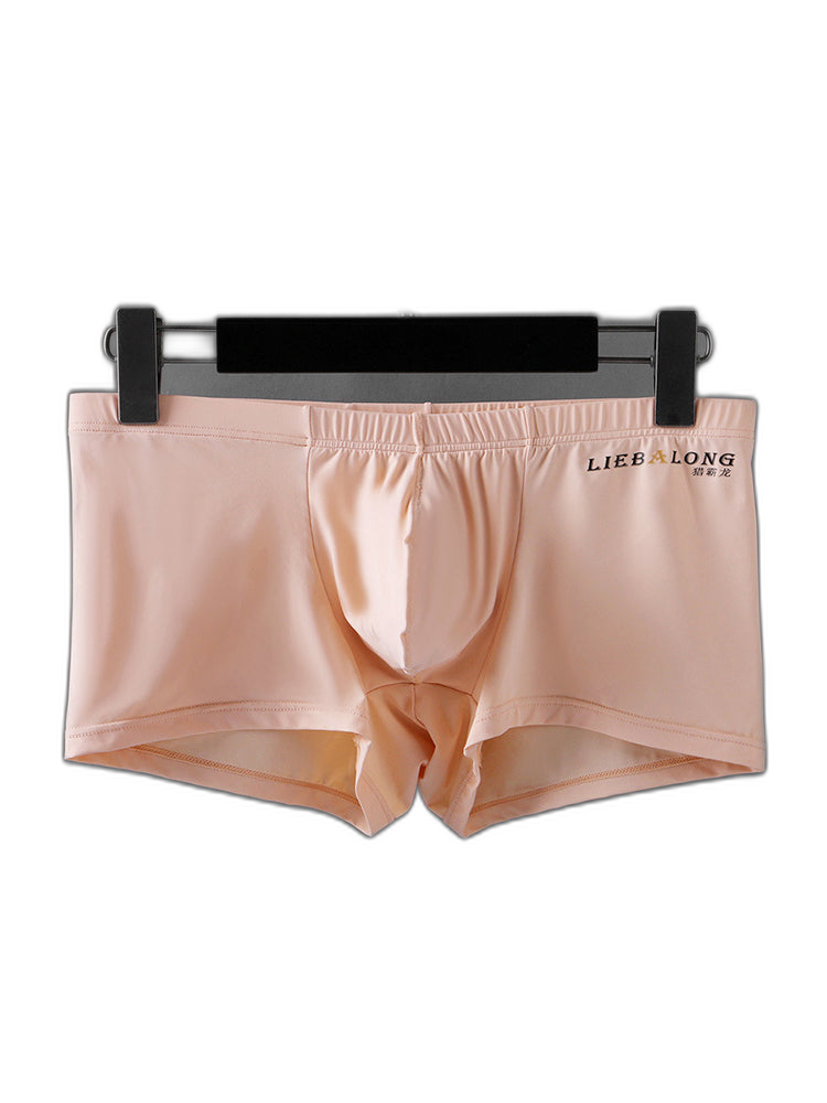 3 Pack Men's Breathable Ice Silk Double-Layered Big Pouch Sexy Boxer Briefs