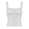 Women's Cropped Tank Top With Straps Solid-color Top
