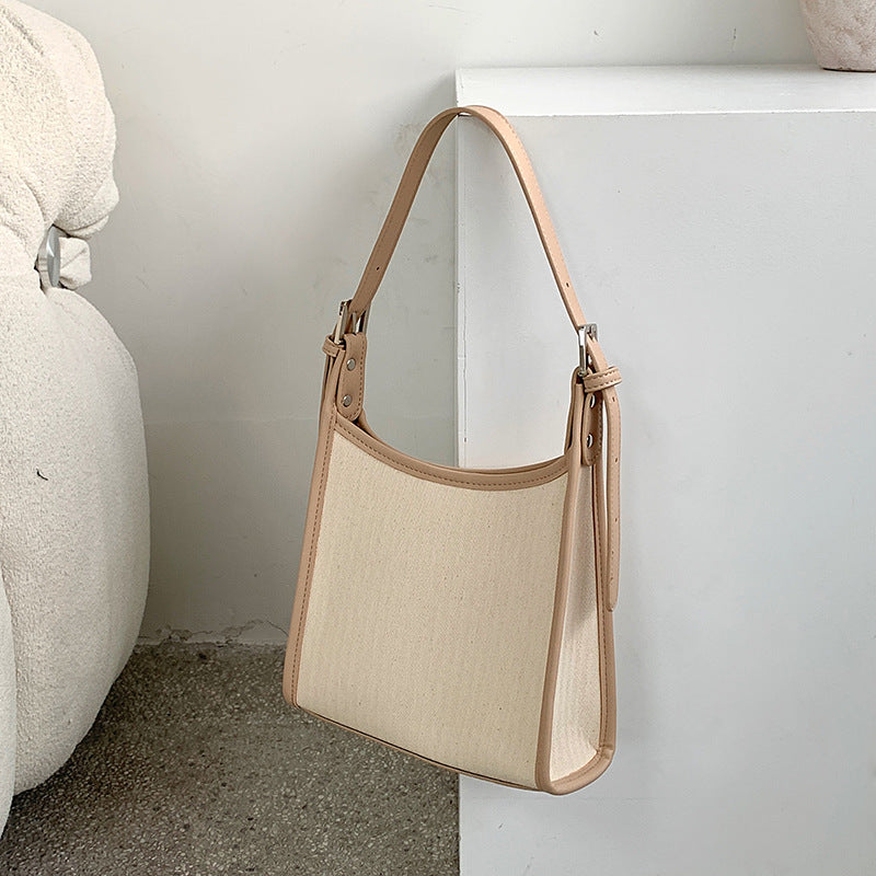 Female Summer New Stitching Shoulder Handbag Fashion All-match Niche High Sense Underarm Bag