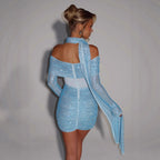 New Elegant Rhinestone Waist-tight Hot Girl Tube Top Sexy Dress