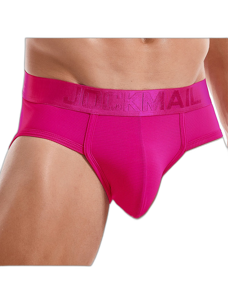 Men's Solid Color Mesh Breathable Sports Fitness Briefs