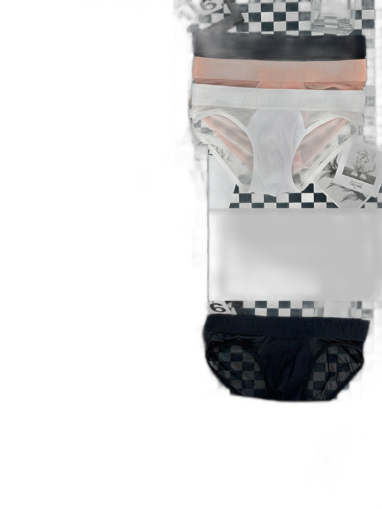 2-pack Men's Sexy Semi-transparent Ribbed Briefs