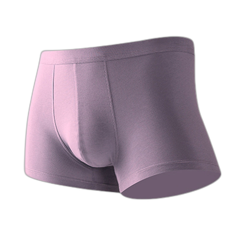 4Pcs Modal Pure Color Thin U Convex Boxer Briefs For Men