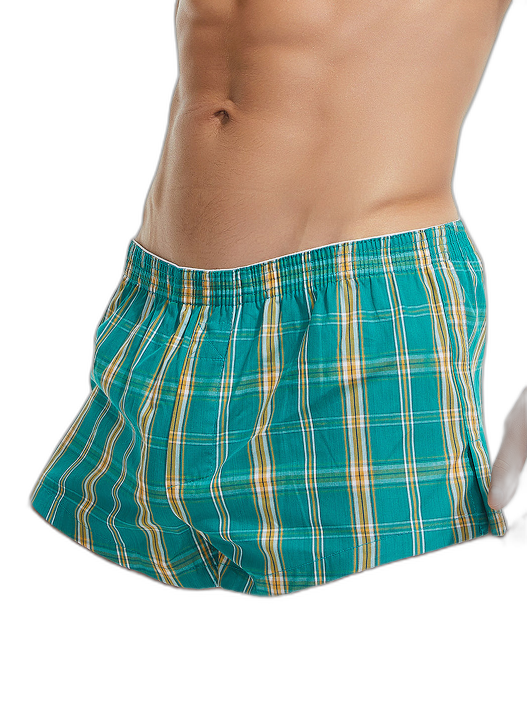 Men’s Vent Classic Plaid Cotton Boxers With Fly