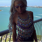 Nightclub Dripping Halter Neck Hollow Vest Bikini Body Chain Women