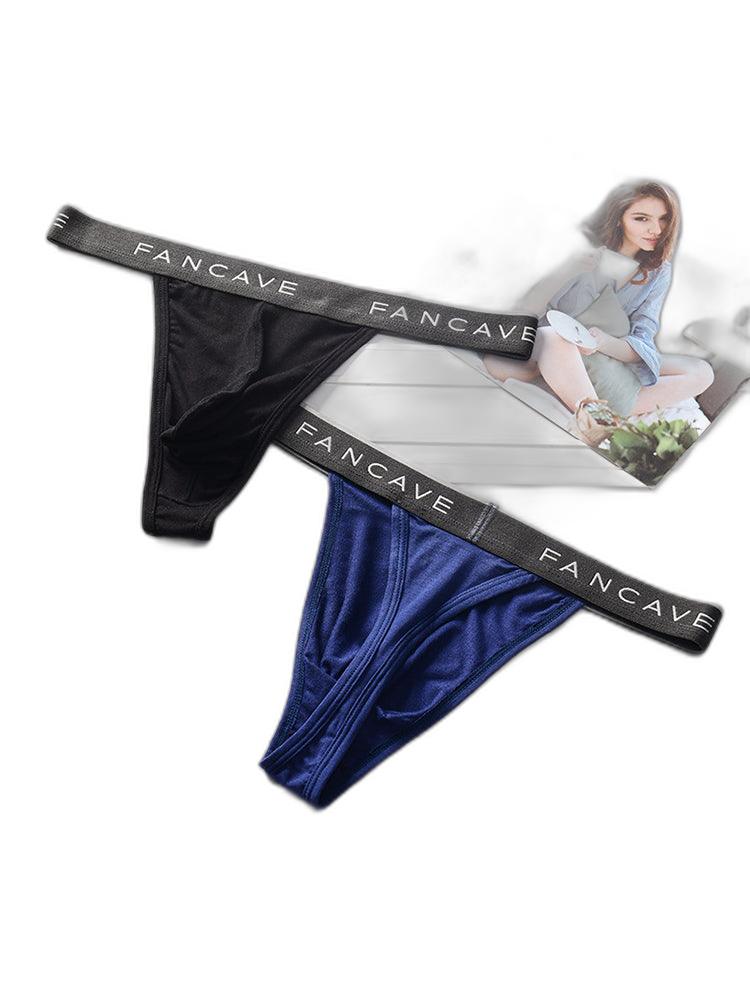 3 Pack Men's Modal U-Pouch Mid-Rise Thongs