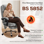 HOMCOM Office Chair with 6-Point Vibration Massage and Heat, Executive Computer Desk Chair with High Back, Reclining, Grey