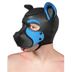 Mr S Leather NEOPRENE FRISKY Puppy Hood | Black & Cobalt