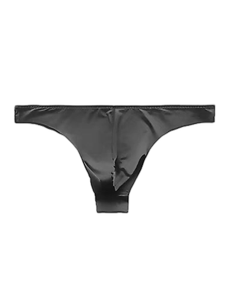 4 Pack Men's Seamless Ice Silk Sports Sexy Solid Color Thong & Strings