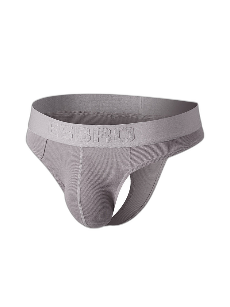 2 Pack Men's Ribbed Butt-Lifting U-Pouch Sexy Thong