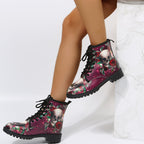 Workwear Boots Large Print Women's High Top Halloween Cartoon Pattern Martin Boots Women
