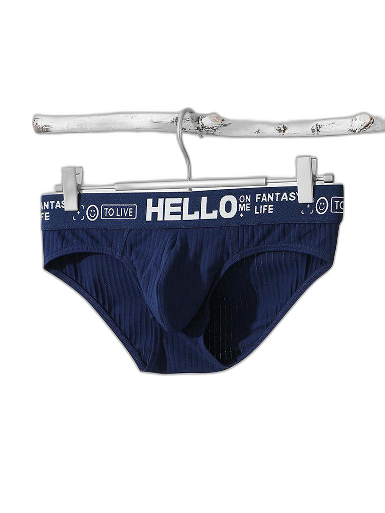 Men's Cotton Ribbed Breathable Briefs with 3D Pouch