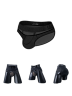 2 Pack Men's Stretch Solid Color Sexy Crotch Single-Layer Briefs