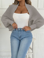 Women's Cardigan Short Coat Shawl Irregular Sweater