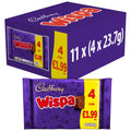 Cadbury Wispa Chocolate Bar 4 Pack Multipack 94.8g (Case of 11 Total 44 Bars)