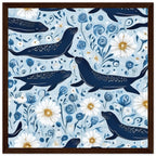 Whimsical Seal and Daisy Framed Wall Art