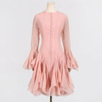 New Fashion High Collar Long Sleeve High Sense Cinched Mid-length Dress