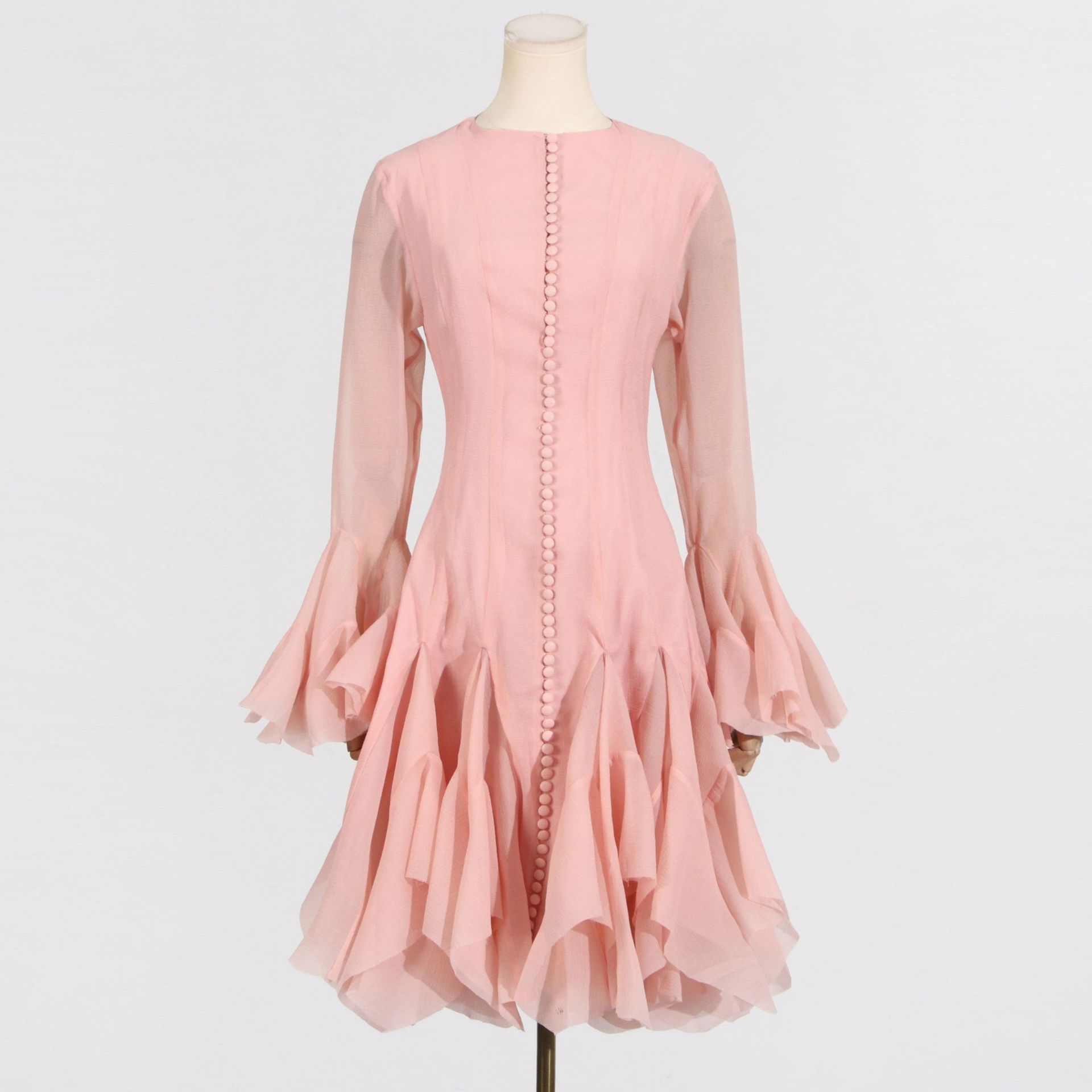 New Fashion High Collar Long Sleeve High Sense Cinched Mid-length Dress