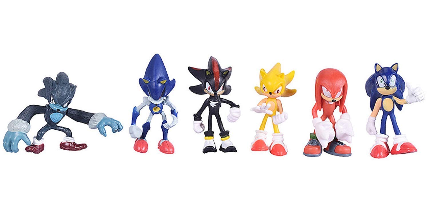 Cake Toppers Classic Sonic 15-Piece Figure Play Set – Friends, Palm Trees & Sonic Gems