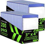 CAKKAGAMA 400 PCS Card Sleeves Set – 200 Hard, 200 Soft Protectors for Baseball, MTG, Pokemon & More