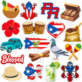 CANDY CHEF Puerto Rico Cupcake Toppers – 48Pcs Puerto Rico Theme Party Decorations