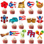 CANDY CHEF Puerto Rico Cupcake Toppers – 48Pcs Puerto Rico Theme Party Decorations