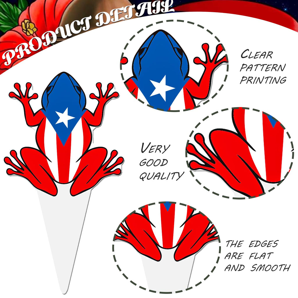 CANDY CHEF Puerto Rico Cupcake Toppers – 48Pcs Puerto Rico Theme Party Decorations