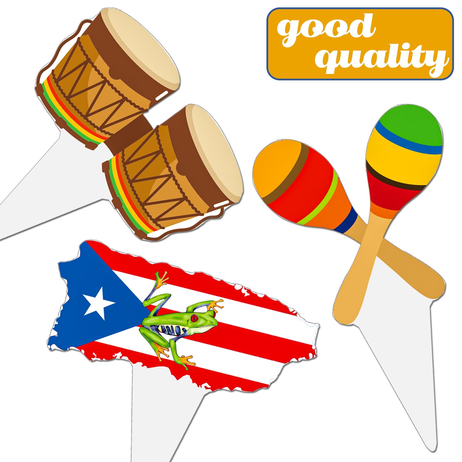 CANDY CHEF Puerto Rico Cupcake Toppers – 48Pcs Puerto Rico Theme Party Decorations
