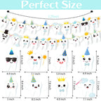 Candy Chef Tooth Party Banner – 2-Piece Teeth Cutout Decor for First Tooth Party, Dental Birthday & Baby Shower