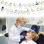 Candy Chef Tooth Party Banner – 2-Piece Teeth Cutout Decor for First Tooth Party, Dental Birthday & Baby Shower