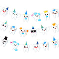 Candy Chef Tooth Party Banner – 2-Piece Teeth Cutout Decor for First Tooth Party, Dental Birthday & Baby Shower