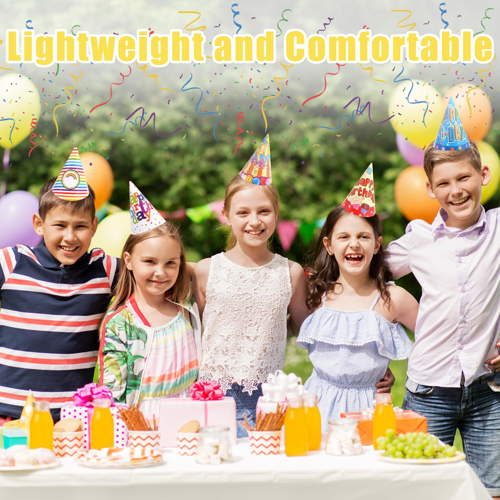 CANREVEL 12 PCS Party Hats for Adults | Cone Hat Set in 12 Designs