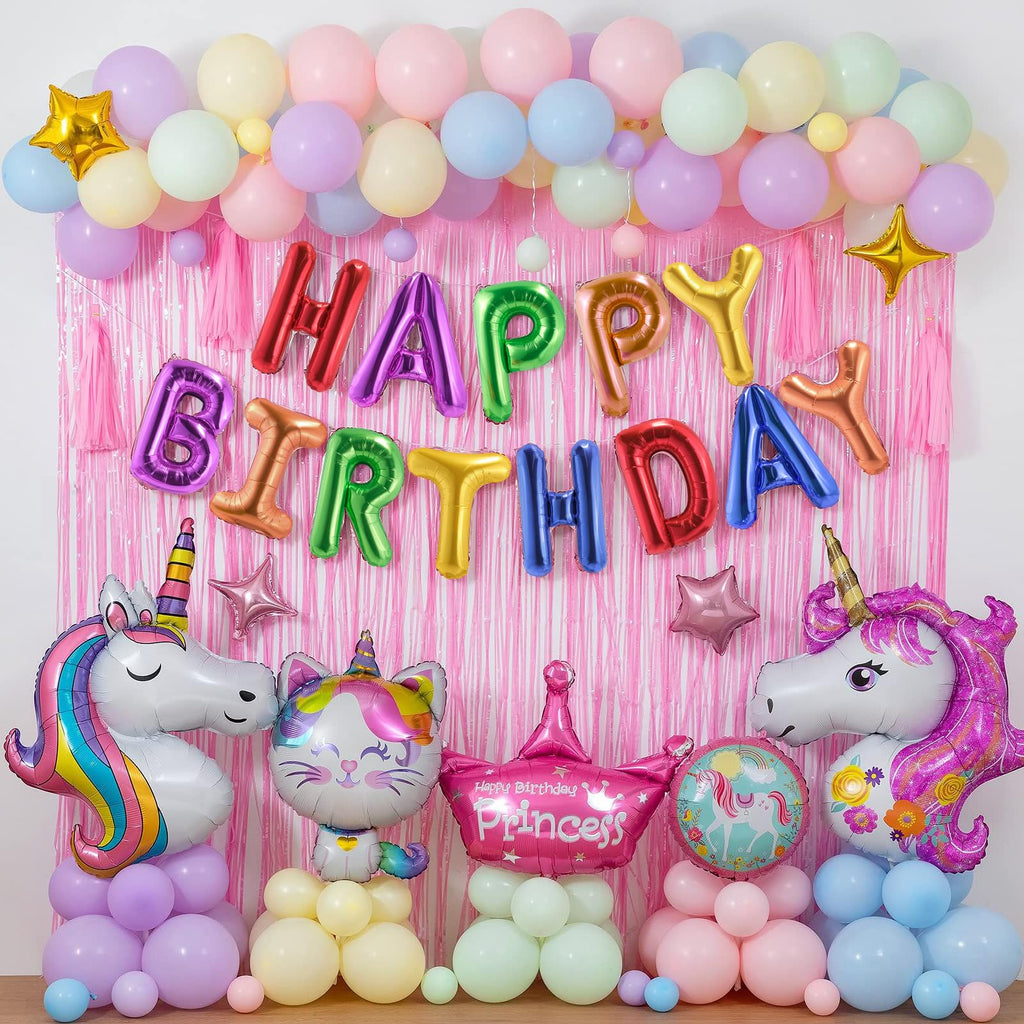 CANREVEL Happy Birthday Banner – 13 Pcs, 16-Inch Rainbow Mylar Letters, Birthday Party Decor