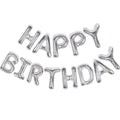 CANREVEL Happy Birthday Banner 13pc 16in Silver Foil Letters – Party Decor