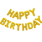 CANREVEL Happy Birthday Banner 16 Inch Gold 13-Piece Mylar Letters Sign – Party Decor