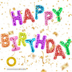 CANREVEL Happy Birthday Banner 13pcs – 16 Inch Mylar Foil Letters, 3D Multi-Color Party Decorations