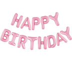 CANREVEL Happy Birthday Banner 16-Inch Pink Mylar Letters – 13-Piece Reusable Party Decor
