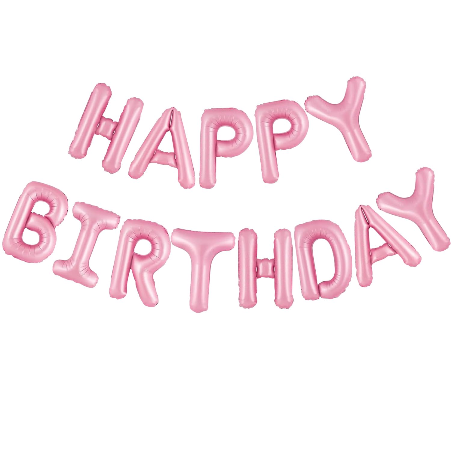 CANREVEL Happy Birthday Banner 16-Inch Pink Mylar Letters – 13-Piece Reusable Party Decor
