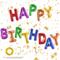 CANREVEL Happy Birthday Banner – 13 Pcs, 16-Inch Rainbow Mylar Letters, Birthday Party Decor