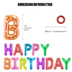 CANREVEL Happy Birthday Banner 13pcs – 16 Inch Mylar Foil Letters, 3D Multi-Color Party Decorations