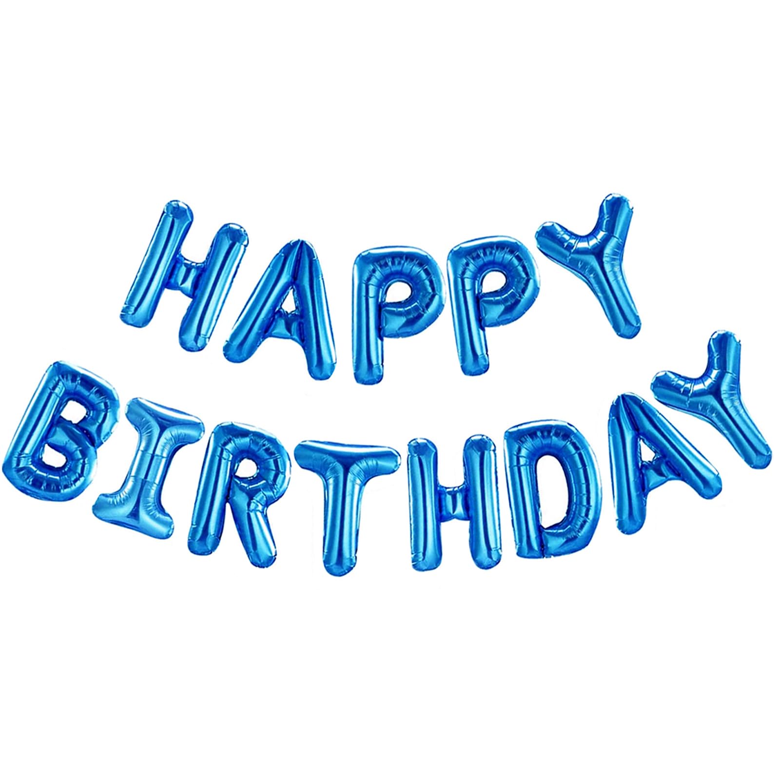 CANREVEL Happy Birthday Banner 13pcs - 16in Blue Mylar Foil Letters & Balloons